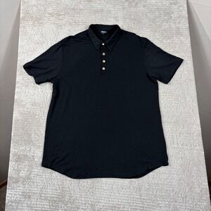 Bleusalt Malibu Mens Black Short Sleeve Polo Shirt Size 5 Tencel Modal USA Made